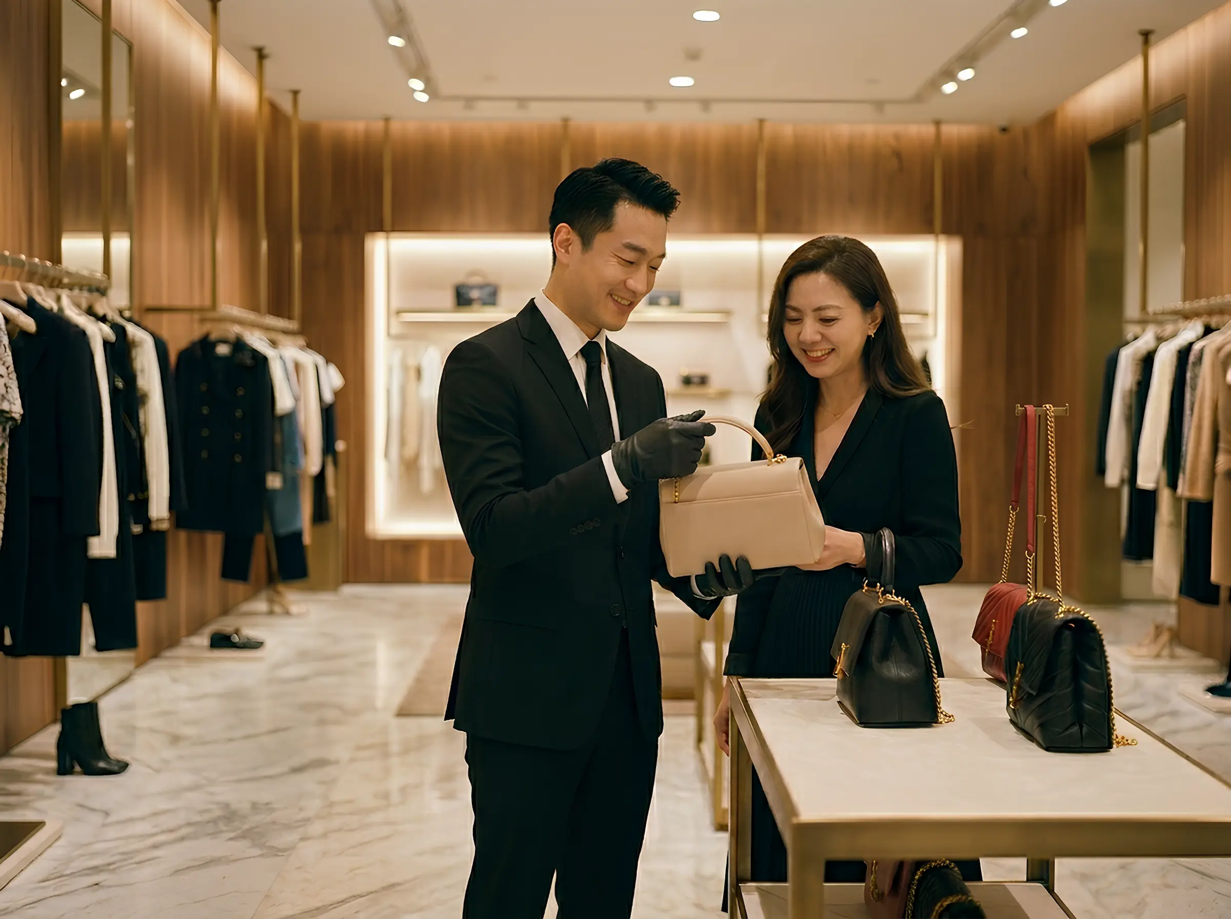 High-end luxury boutique scene